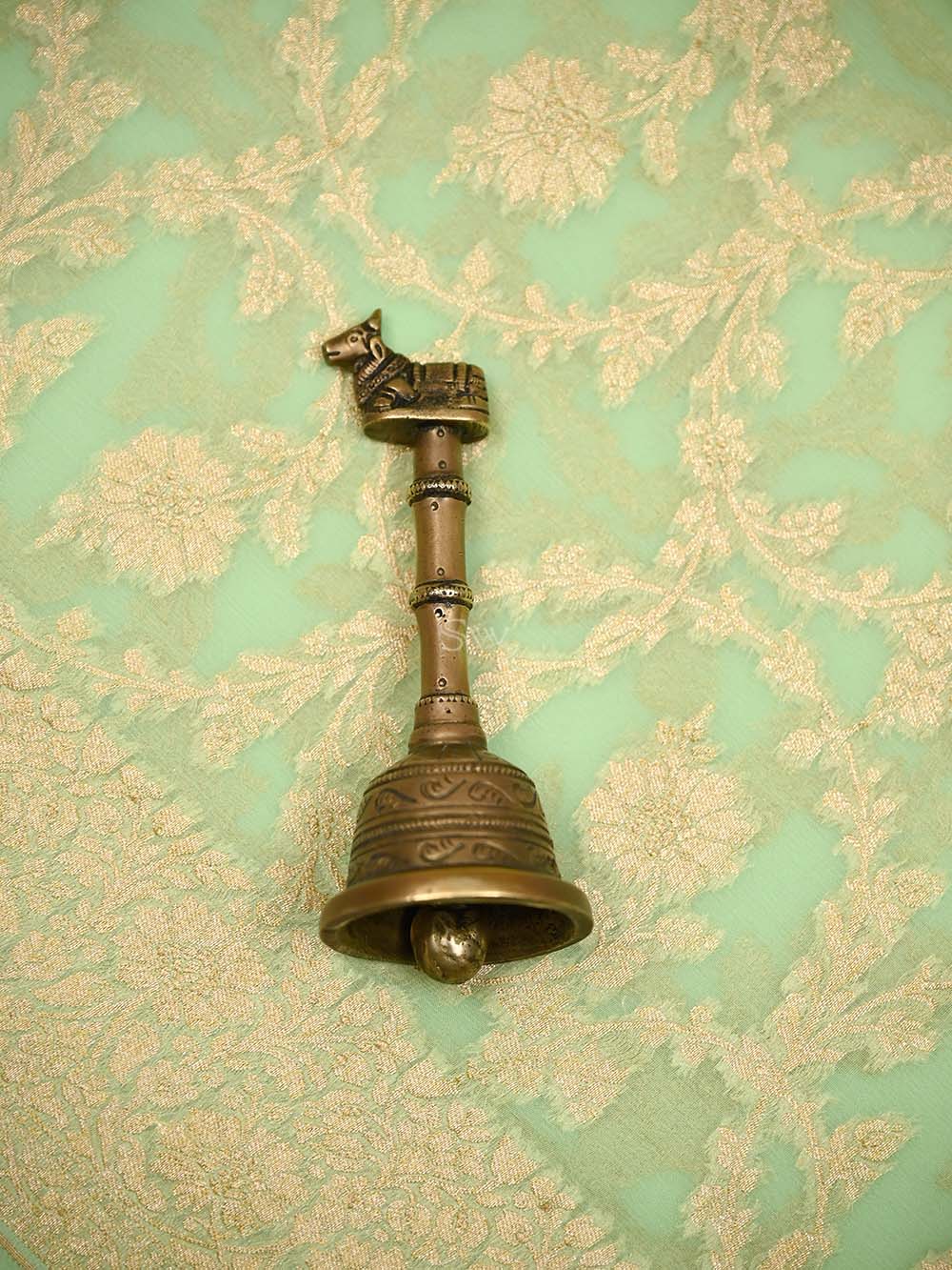 Pista Green Jaal Khaddi Georgette Handloom Banarasi Saree - Sacred Weaves