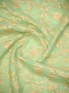 Pista Green Jaal Khaddi Georgette Handloom Banarasi Saree - Sacred Weaves