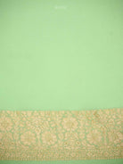 Pista Green Jaal Khaddi Georgette Handloom Banarasi Saree - Sacred Weaves