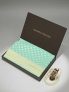 Sea Green Booti Khaddi Georgette Handloom Banarasi Saree - Sacred Weaves