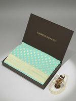 Sea Green Booti Khaddi Georgette Handloom Banarasi Saree - Sacred Weaves