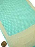 Sea Green Booti Khaddi Georgette Handloom Banarasi Saree - Sacred Weaves