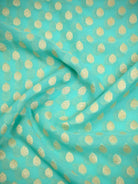 Sea Green Booti Khaddi Georgette Handloom Banarasi Saree - Sacred Weaves