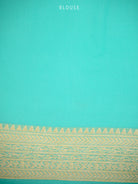 Sea Green Booti Khaddi Georgette Handloom Banarasi Saree - Sacred Weaves