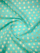 Sea Green Booti Khaddi Georgette Handloom Banarasi Saree - Sacred Weaves