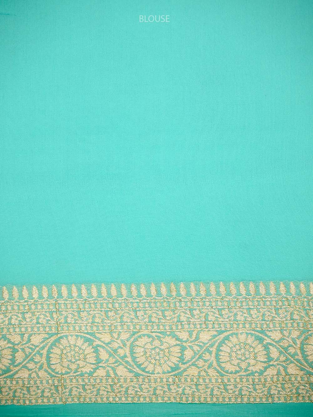Sea Green Booti Khaddi Georgette Handloom Banarasi Saree - Sacred Weaves