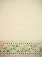 Cream Meenakari Jaal Khaddi Georgette Handloom Banarasi Saree - Sacred Weaves