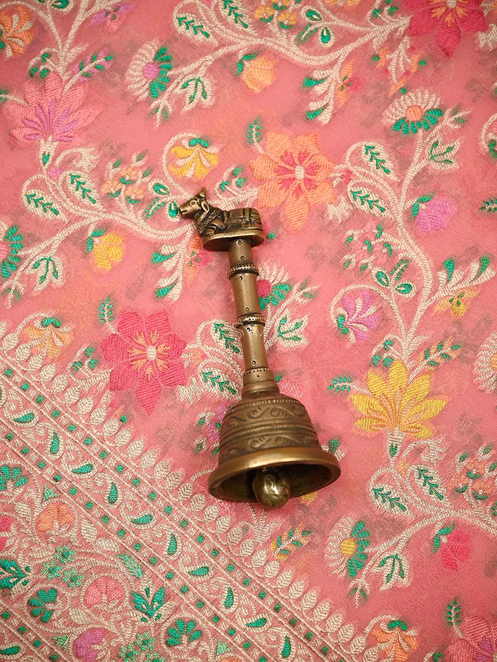 Pastel Peach Meenakari Jaal Khaddi Georgette Handloom Banarasi Saree - Sacred Weaves