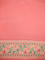 Pastel Peach Meenakari Jaal Khaddi Georgette Handloom Banarasi Saree - Sacred Weaves