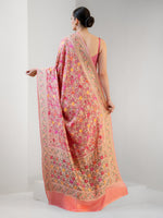 Pastel Peach Meenakari Jaal Khaddi Georgette Handloom Banarasi Saree - Sacred Weaves