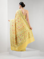 Yellow Meenakari Jaal Khaddi Georgette Handloom Banarasi Saree - Sacred Weaves