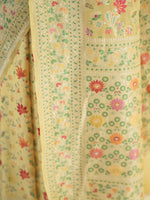 Yellow Meenakari Jaal Khaddi Georgette Handloom Banarasi Saree - Sacred Weaves
