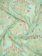 Sea Green Meenakari Booti Crepe Silk Handloom Banarasi Suit - Sacred Weaves