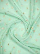 Sea Green Meenakari Booti Crepe Silk Handloom Banarasi Suit - Sacred Weaves