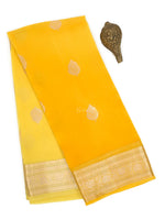 Yellow Booti Organza Silk Handloom Banarasi Saree - Sacred Weaves