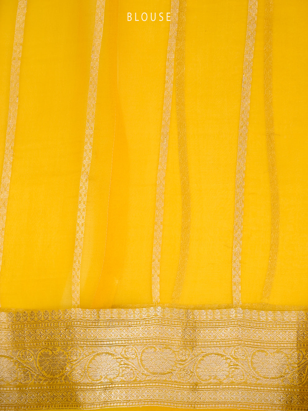 Yellow Booti Organza Silk Handloom Banarasi Saree - Sacred Weaves
