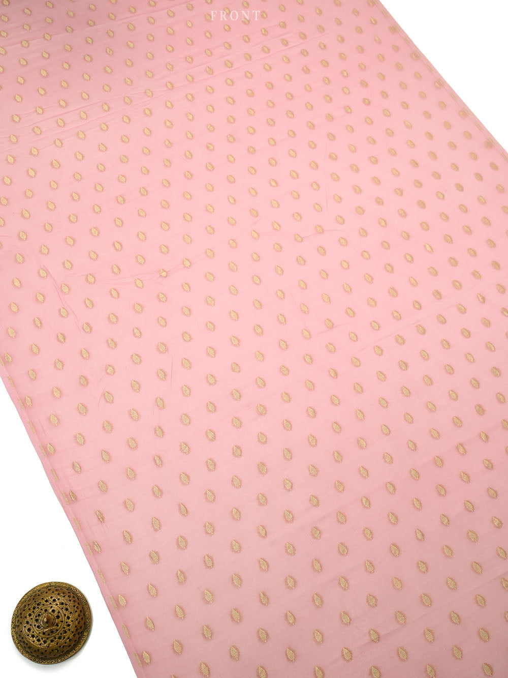Pastel Pink Booti Khaddi Georgette Handloom Banarasi Suit - Sacred Weaves