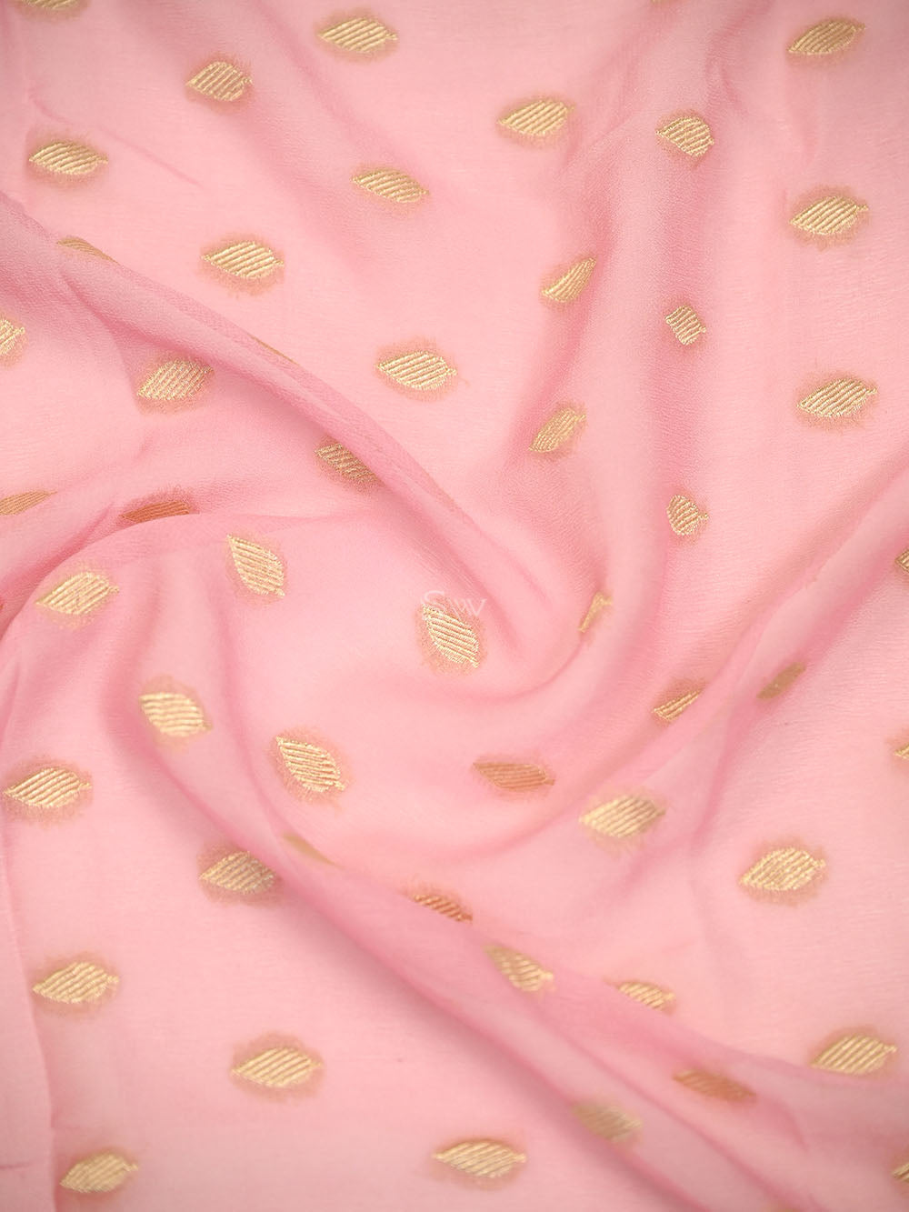 Pastel Pink Booti Khaddi Georgette Handloom Banarasi Suit - Sacred Weaves