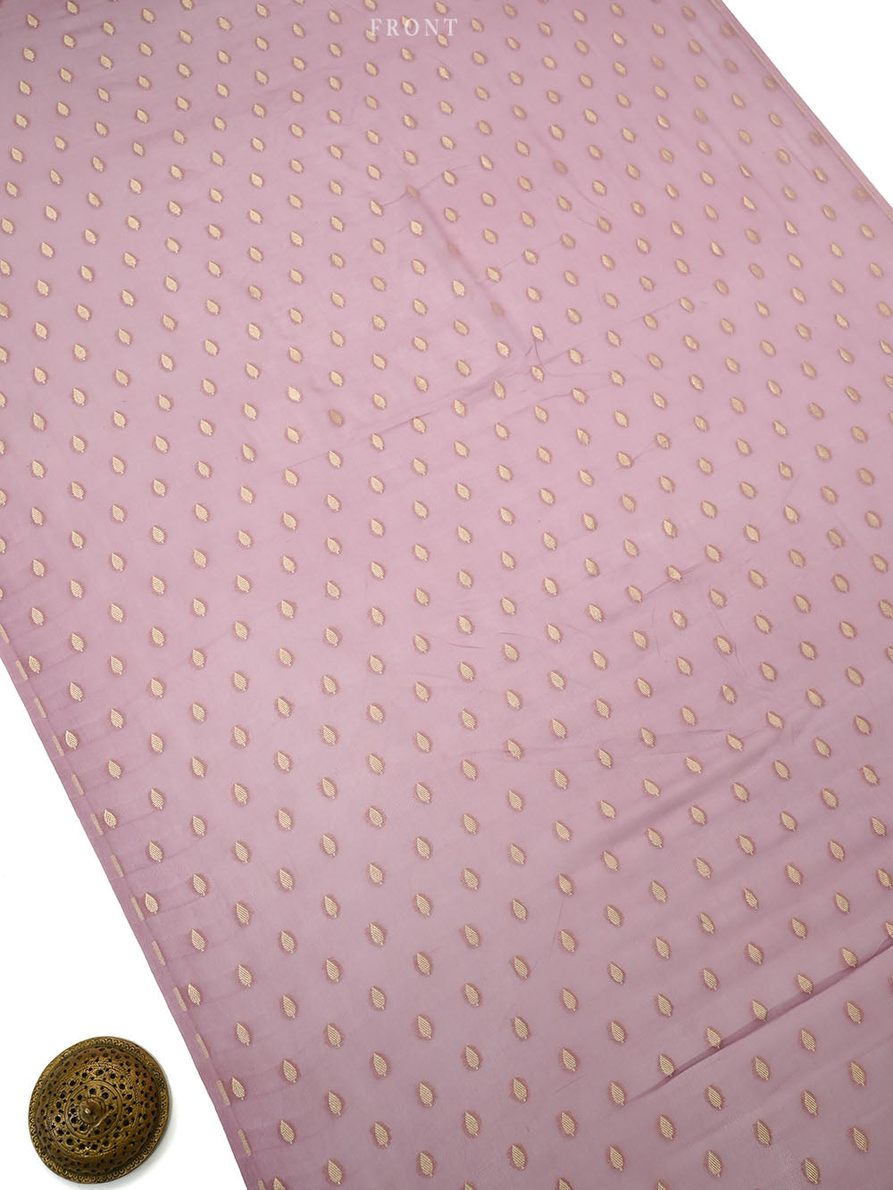 Mauve Booti Khaddi Georgette Handloom Banarasi Suit - Sacred Weaves