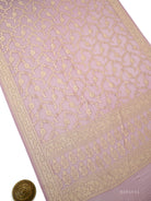 Mauve Booti Khaddi Georgette Handloom Banarasi Suit - Sacred Weaves