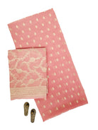 Peach Booti Khaddi Georgette Handloom Banarasi Suit - Sacred Weaves