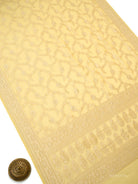 Yellow Booti Khaddi Georgette Handloom Banarasi Suit - Sacred Weaves