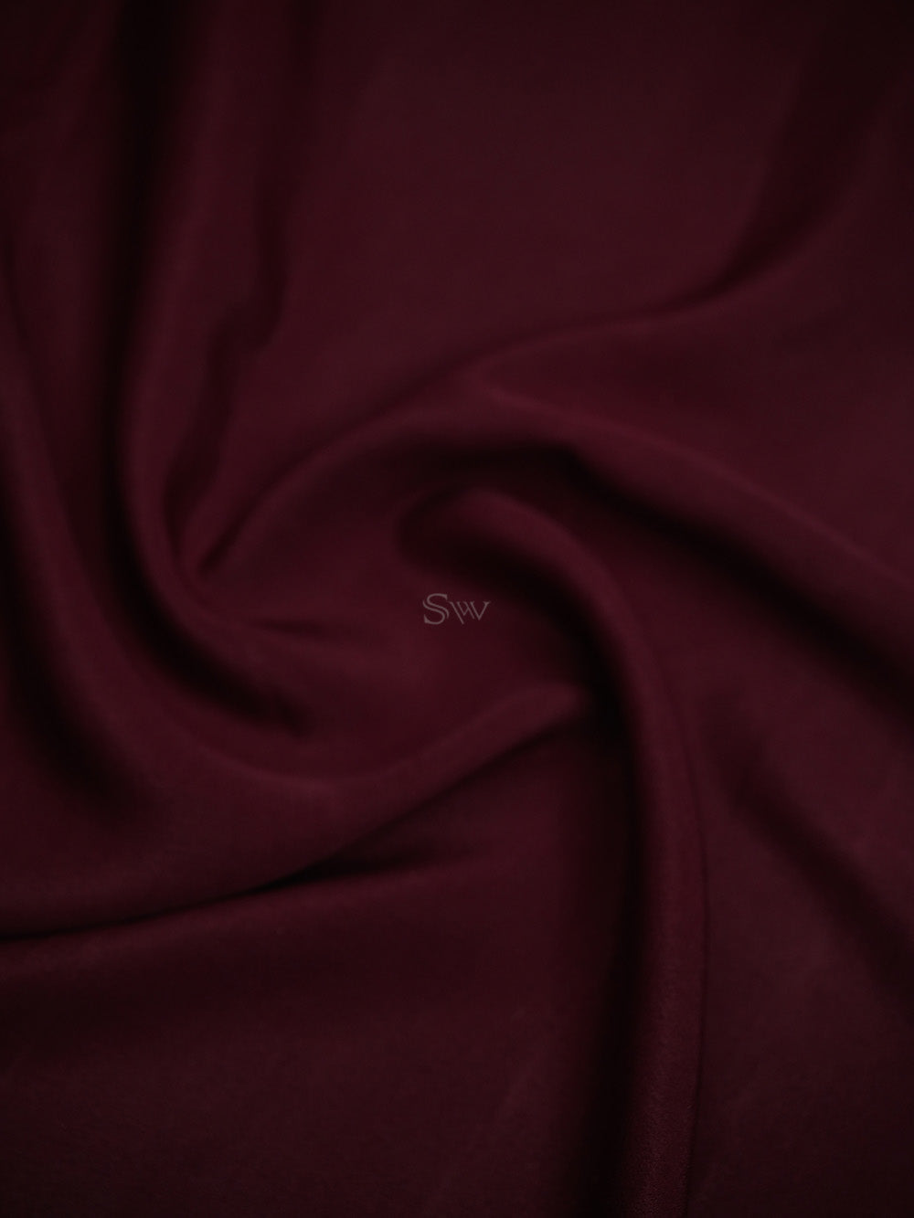 Dark Brown Plain Crepe Silk Handloom Banarasi Saree - Sacred Weaves