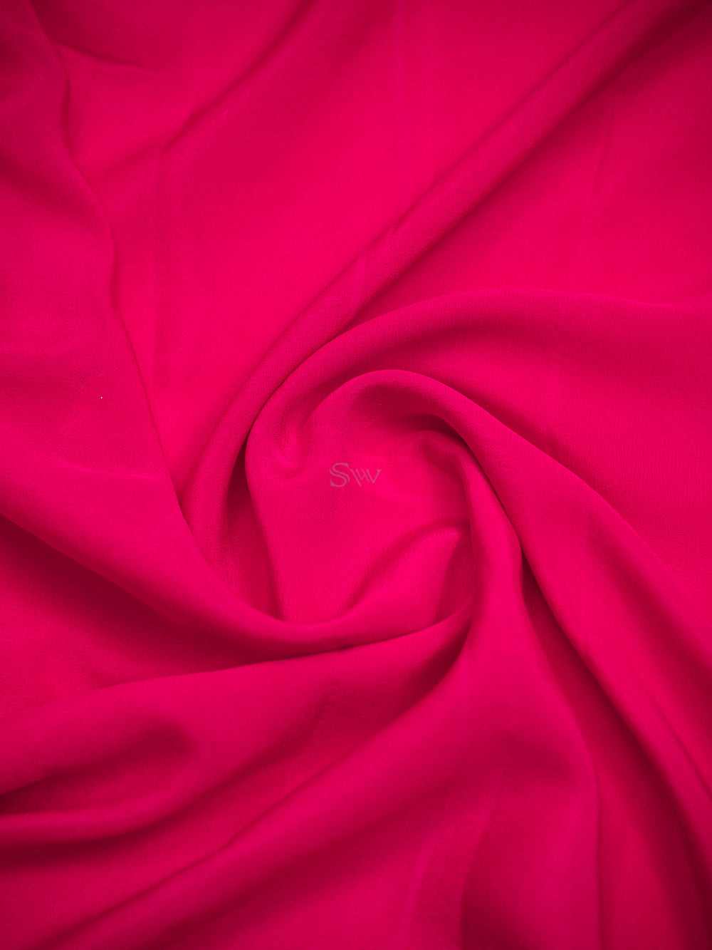 Magenta Plain Crepe Silk Handloom Banarasi Saree - Sacred Weaves