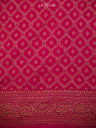 Magenta Plain Crepe Silk Handloom Banarasi Saree - Sacred Weaves