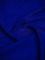 Blue Plain Crepe Silk Handloom Banarasi Saree - Sacred Weaves