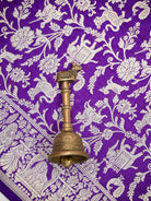 Dark Purple Shikargah Katan Silk Handloom Banarasi Dupatta - Sacred Weaves