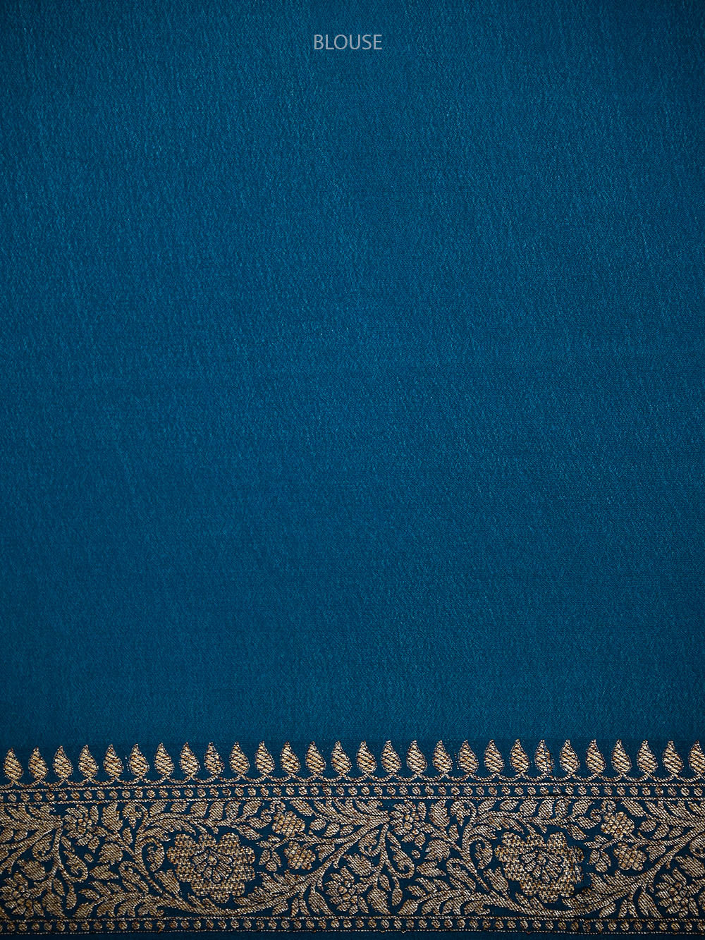 Midnight Blue Jaal Crepe Silk Handloom Banarasi Saree - Sacred Weaves