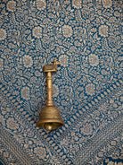 Midnight Blue Jaal Crepe Silk Handloom Banarasi Saree - Sacred Weaves