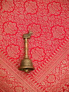 Red Jaal Crepe Silk Handloom Banarasi Saree - Sacred Weaves
