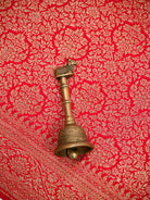 Red Jaal Crepe Silk Handloom Banarasi Saree - Sacred Weaves