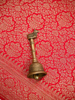 Red Jaal Crepe Silk Handloom Banarasi Saree - Sacred Weaves