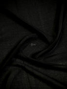Black Plain Crepe Silk Handloom Banarasi Saree - Sacred Weaves