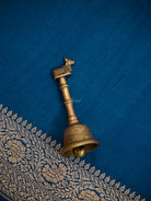 Midnight Blue Plain Crepe Silk Handloom Banarasi Saree - Sacred Weaves