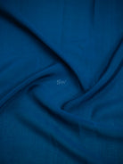 Midnight Blue Plain Crepe Silk Handloom Banarasi Saree - Sacred Weaves