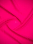 Dark Pink Plain Crepe Silk Handloom Banarasi Saree - Sacred Weaves