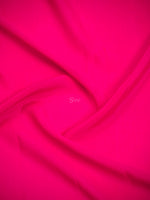Dark Pink Plain Crepe Silk Handloom Banarasi Saree - Sacred Weaves
