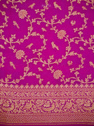 Dark Magenta Booti Crepe Silk Handloom Banarasi Saree - Sacred Weaves