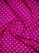 Dark Magenta Booti Crepe Silk Handloom Banarasi Saree - Sacred Weaves