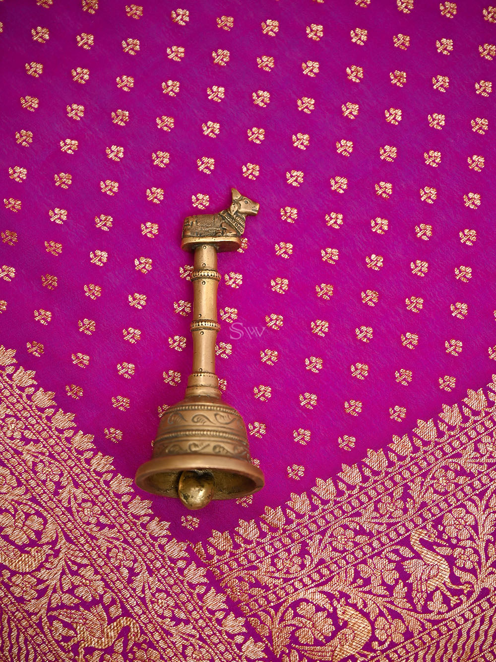 Dark Magenta Booti Crepe Silk Handloom Banarasi Saree - Sacred Weaves