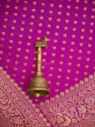 Dark Magenta Booti Crepe Silk Handloom Banarasi Saree - Sacred Weaves