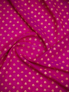 Magenta Booti Crepe Silk Handloom Banarasi Saree - Sacred Weaves
