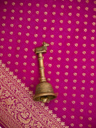 Magenta Booti Crepe Silk Handloom Banarasi Saree - Sacred Weaves