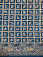 Midnight Blue Plain Crepe Silk Handloom Banarasi Saree - Sacred Weaves