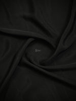 Black Plain Crepe Silk Handloom Banarasi Saree - Sacred Weaves