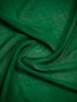 Bottle Green Plain Crepe Silk Handloom Banarasi Saree- Sacred Weaves
